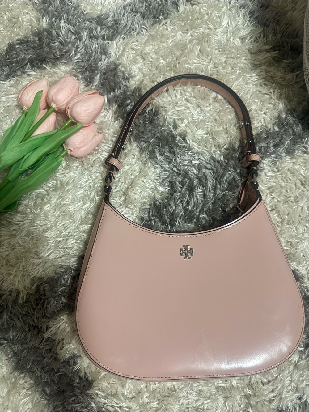 Tory Burch Blush Pink Leather Shoulder Bag